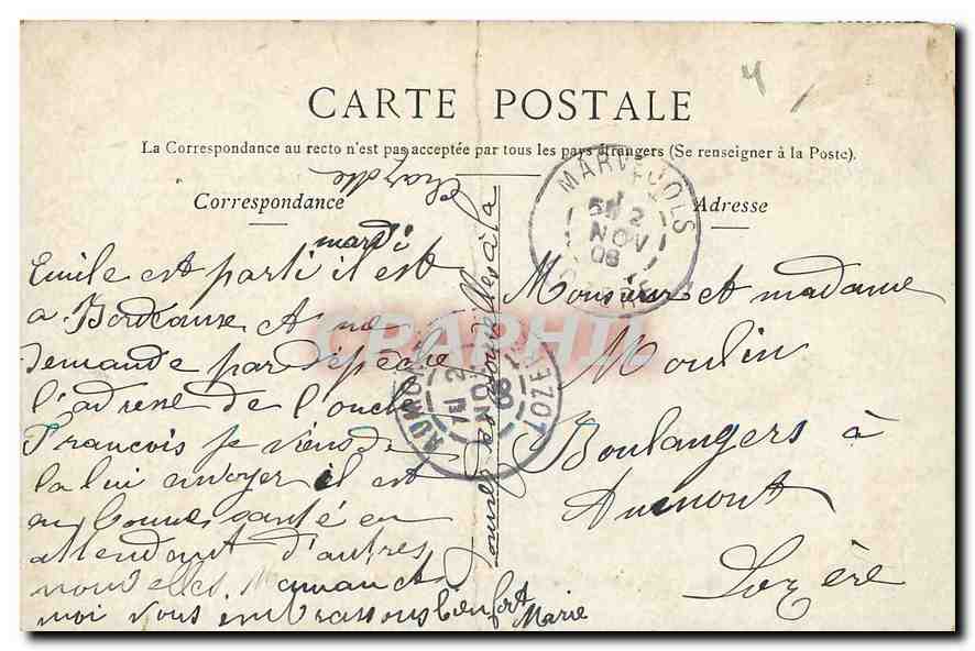 CPA Paris Boulevard et porte St Denis  — Rückseite