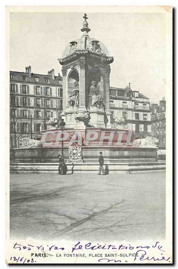 CPA Paris La Fontaine Place Saint Sulpice 
