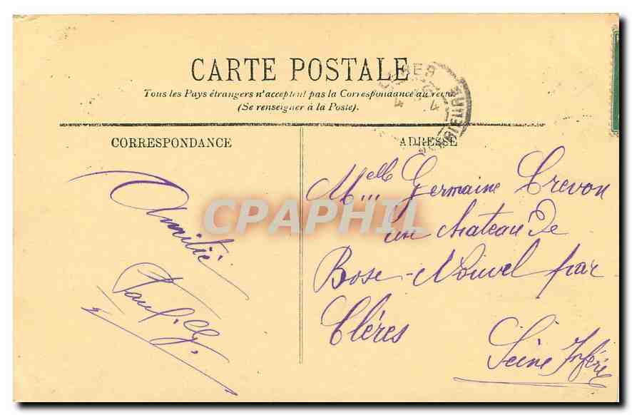 CPA Paris Le Monument de Victor Hugo  — Rückseite