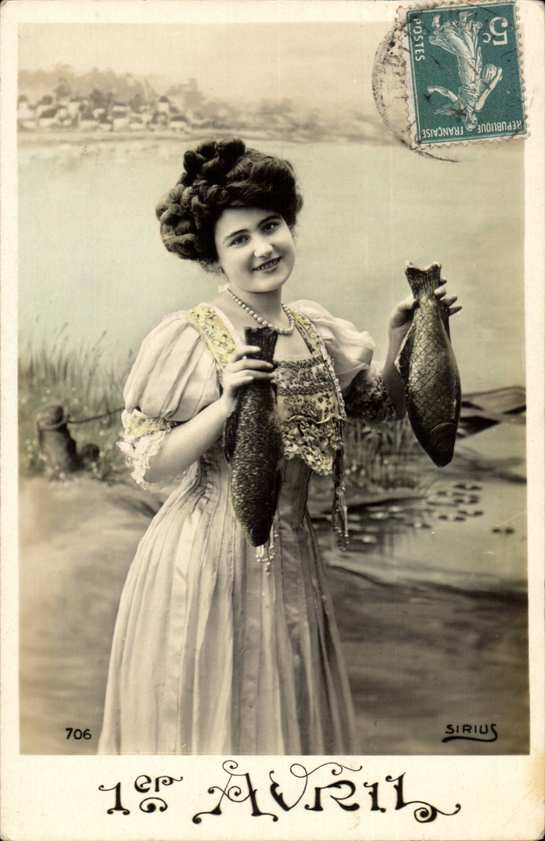 Fantaisie CPA 1er avril poisson 