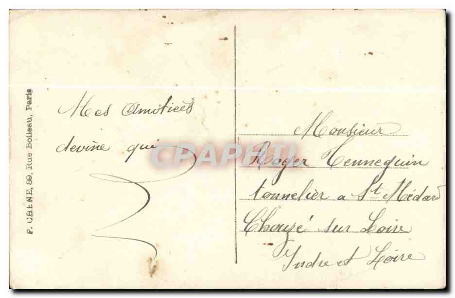 Fantaisie CPA 1er avril poisson Porte bonheur soldat militaria — Rückseite