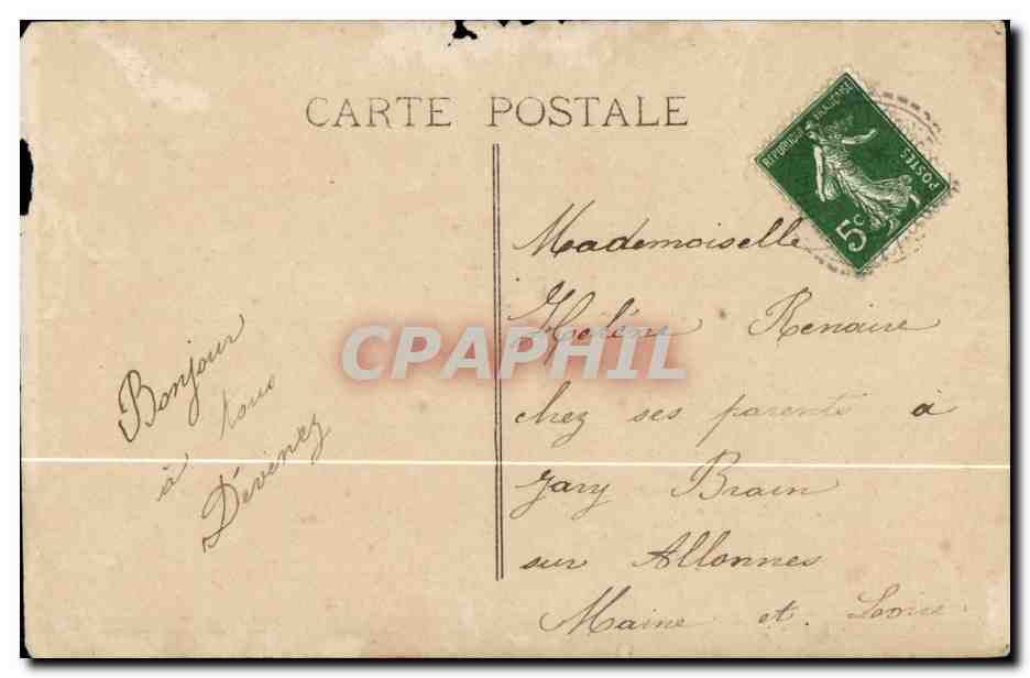 Fantaisie CPA Joyeuses Paques poisson enfant 1er avril — Rückseite