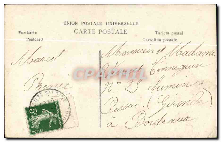Fantaisie CPA Joyeuses Paques poisson 1er avril enfant — Rückseite