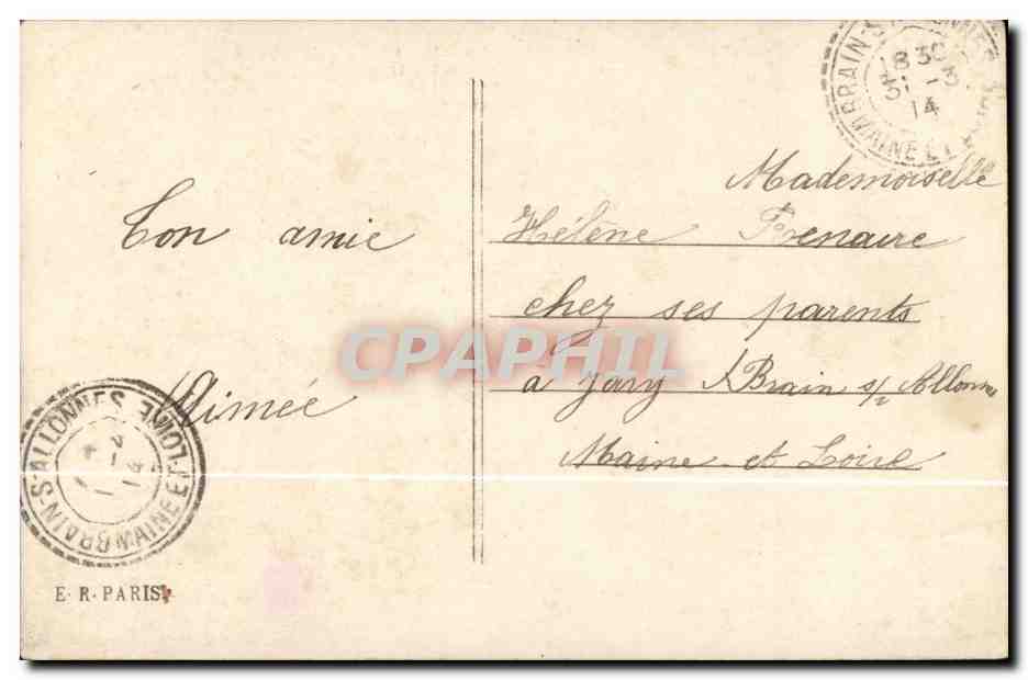 Fantaisie CPA Joyeuses Paques poisson 1er avril enfant soldat — Rückseite