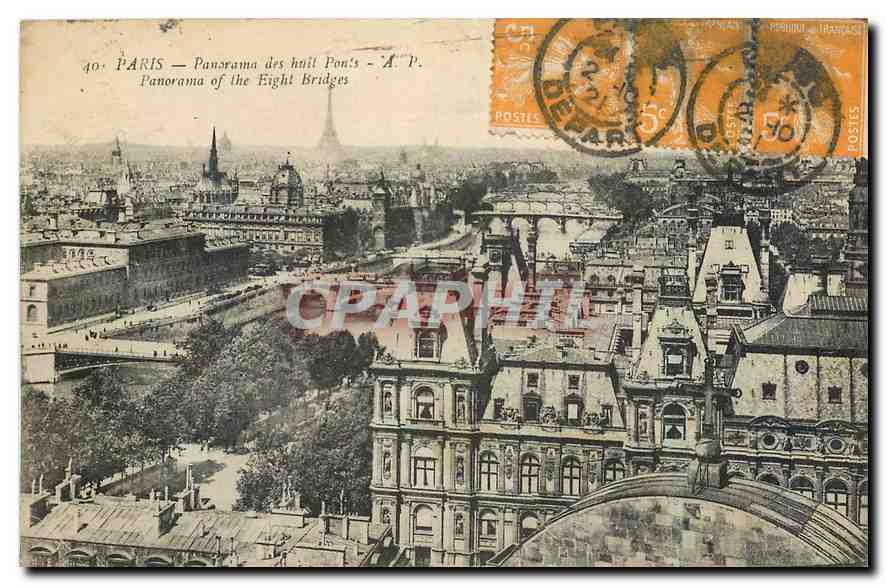 CPA Paris Panorama des huit Ponts 
