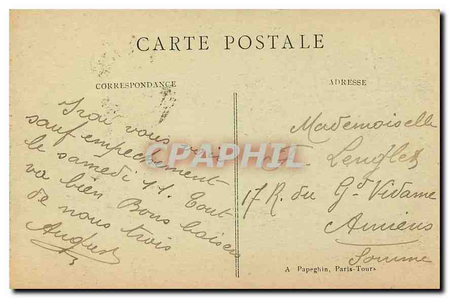 CPA Paris Le Pont de la Concorde et la Chambre des Deputes Bateau — Verso
