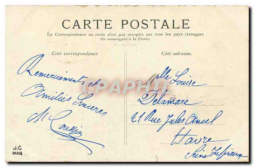 CPA Paris Le Grand Palais Champs Elysees  — Rückseite