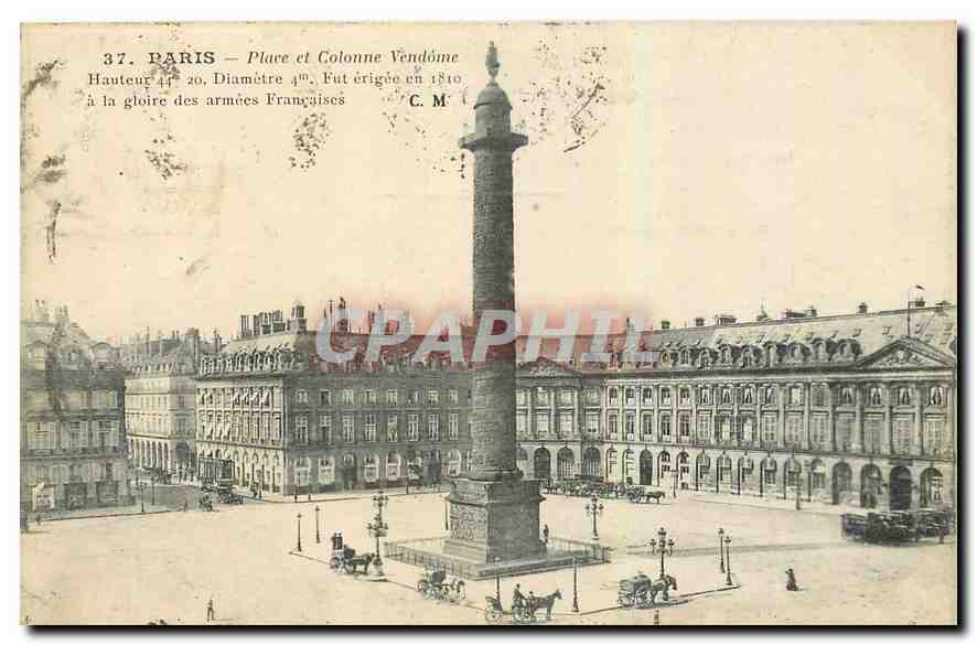CPA Paris Place et Colonne Vendome 