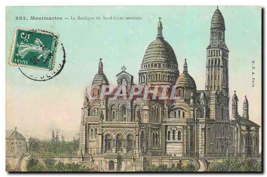 CPA Montmartre La Basilique du Sacre Coeur terminee Paris 