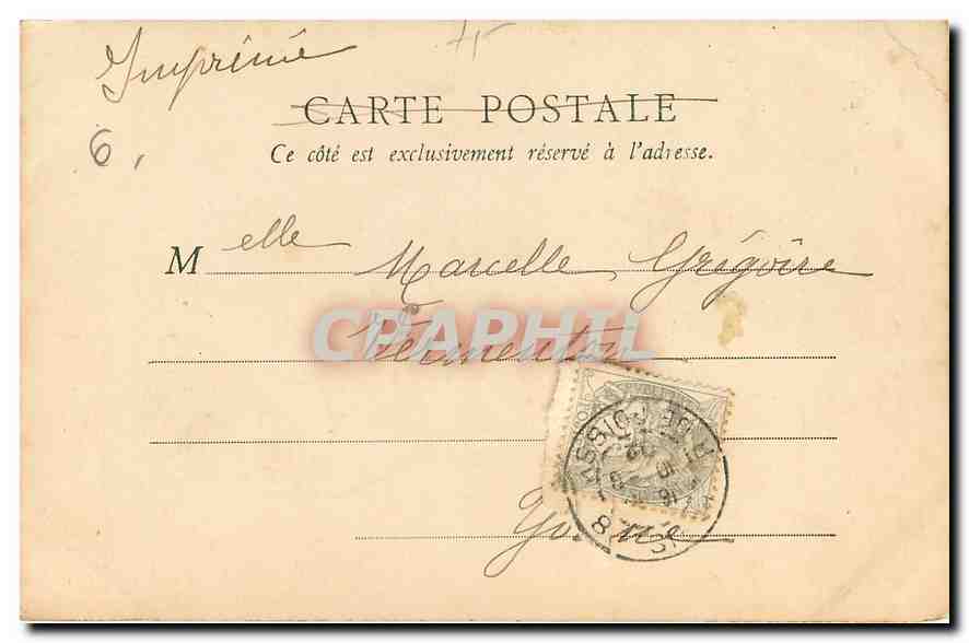 CPA Paris Le triomphe de la Republique de Dalou Lion — Rückseite