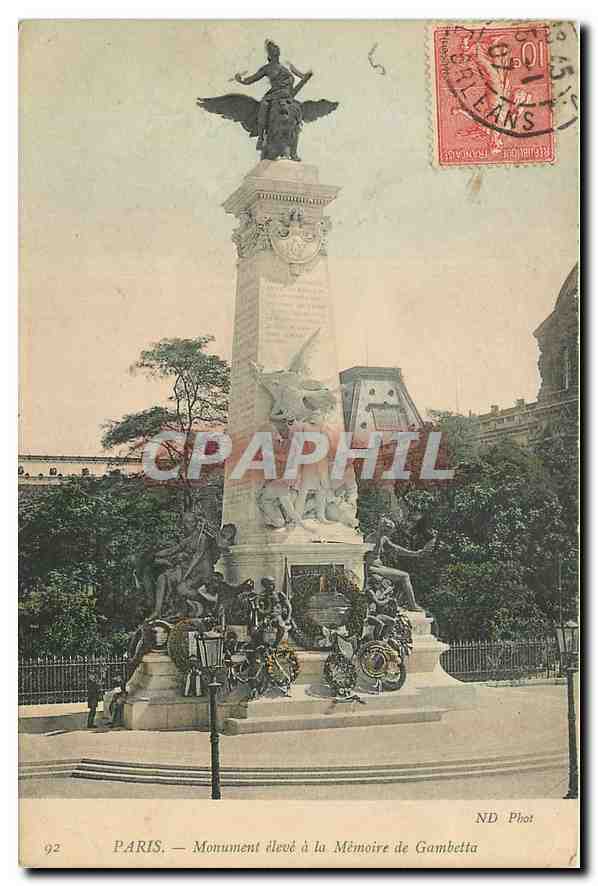 CPA Paris Monument eleve a la Memoire de Gambetta 