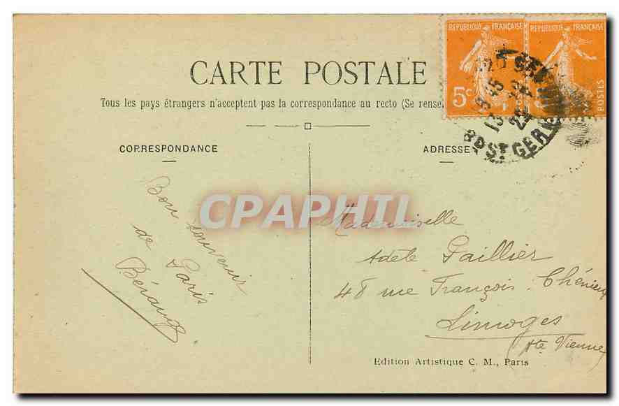 CPA Paris Le Louvre et les Jardins du Carrousel  — Rückseite