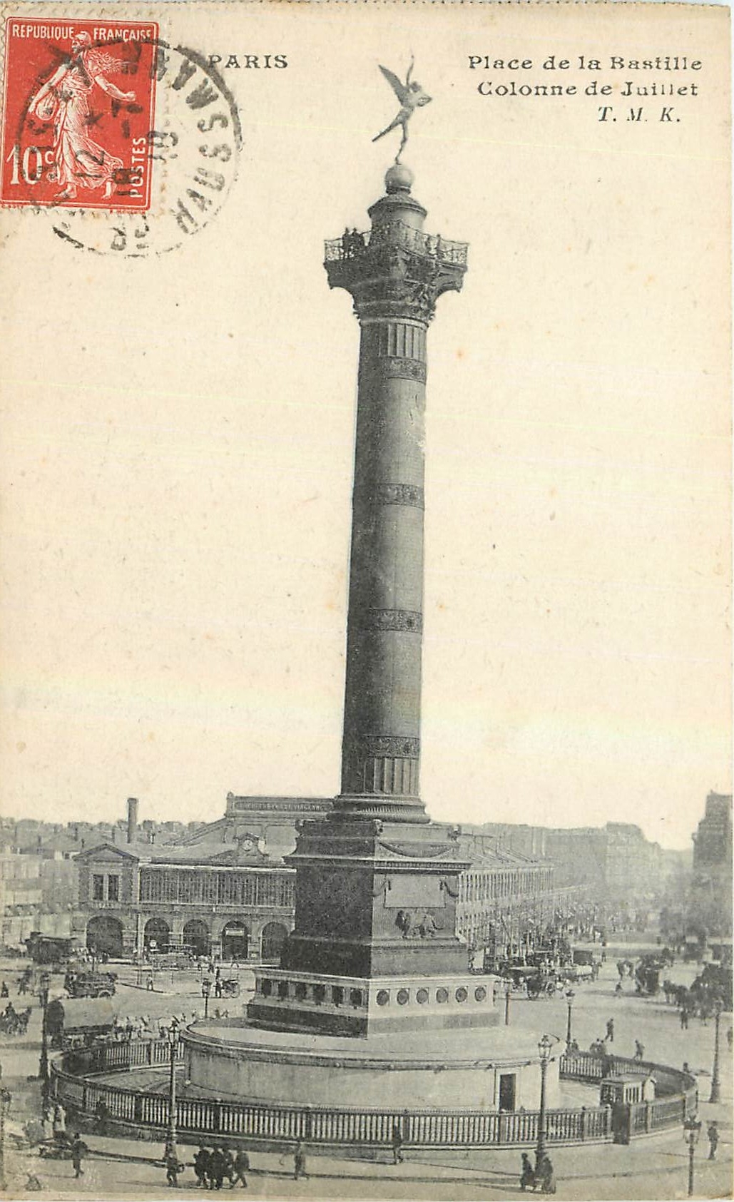 CPA Paris Place de la Bastille Colonne de Juillet 