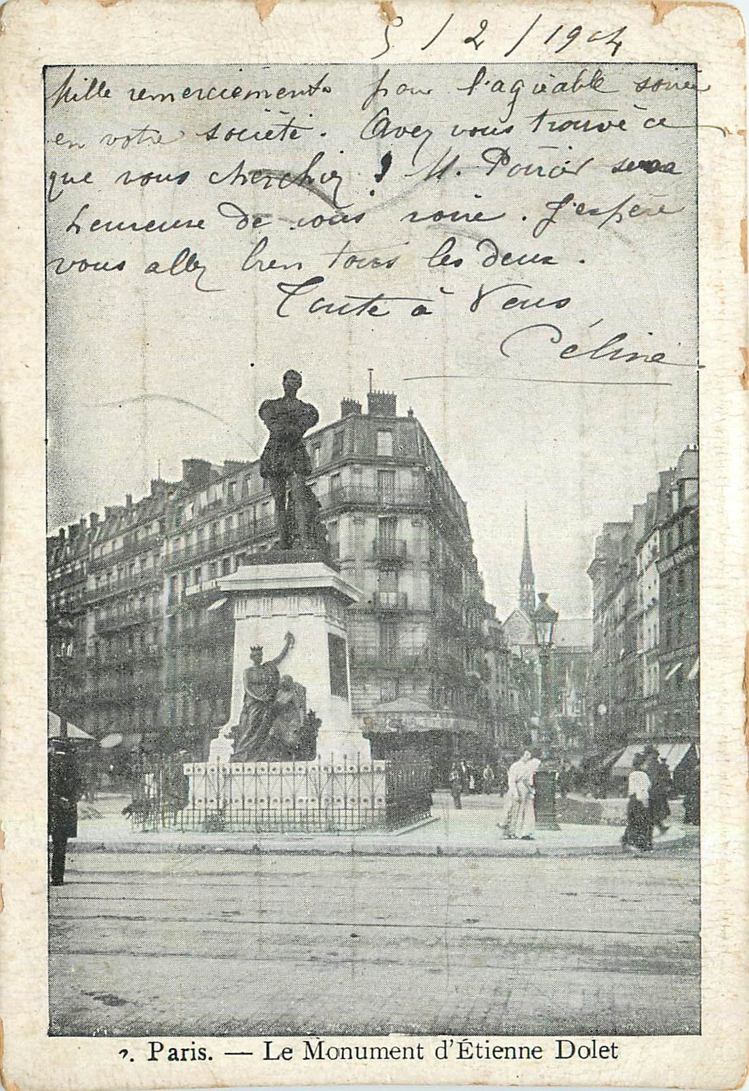 CPA Paris Le Monument d'Etienne Dolet 