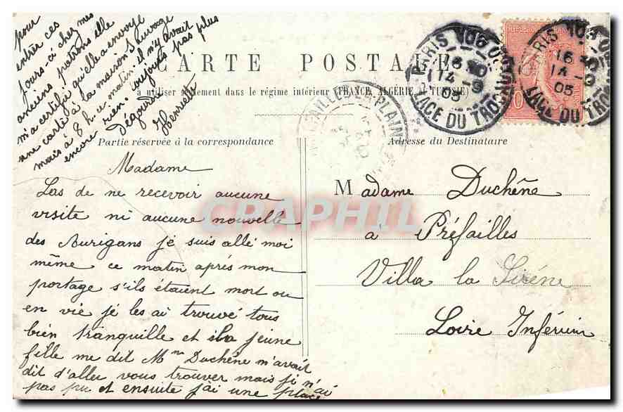 CPA Paris Porte Saint Martin  — Verso