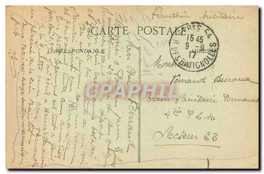 CPA Paris Theatre Francais  — Verso