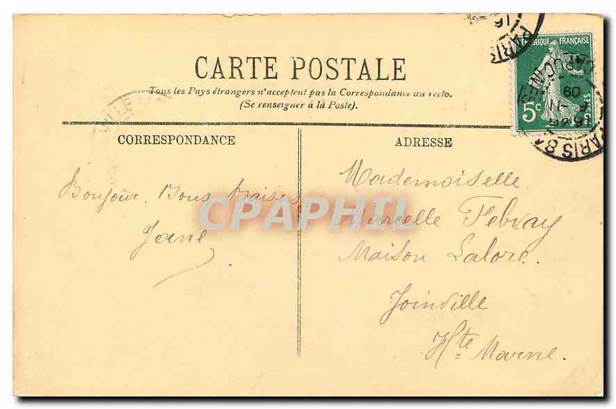 CPA Paris Les Buttes chaumont Le Pont Suspendu  — Verso