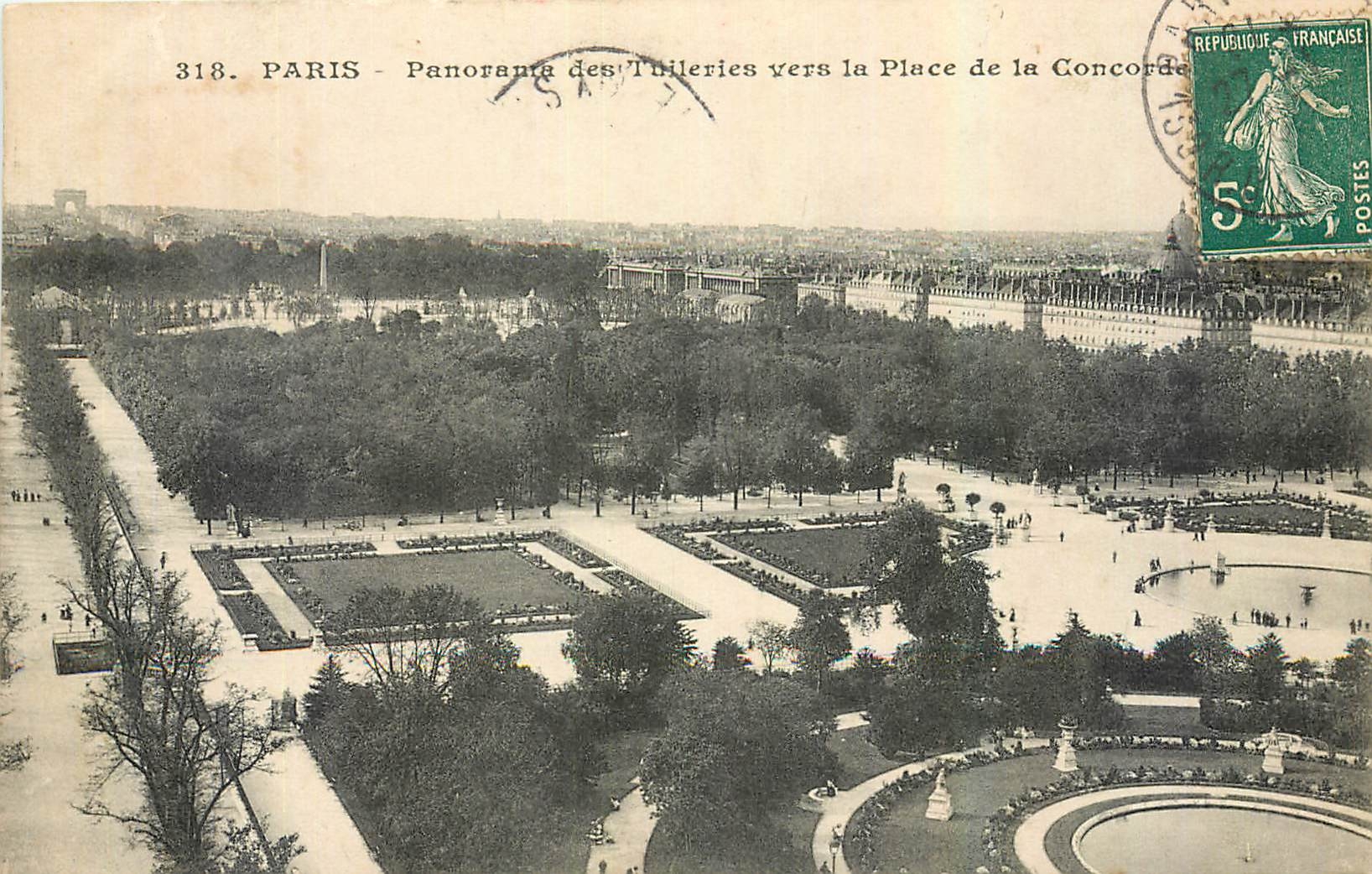 CPA Paris Panorama des Tuileries vers la Place de la Concorde 