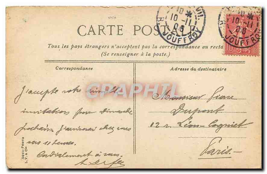 CPA Paris Le Conseil d'Etat  — Rückseite