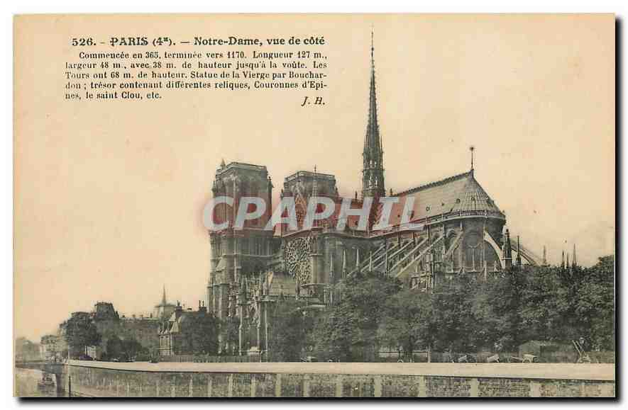 CPA Paris Notre Dame vue de cote 