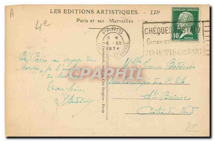 CPA Paris Notre Dame le Parvis et la Seine  — Rückseite