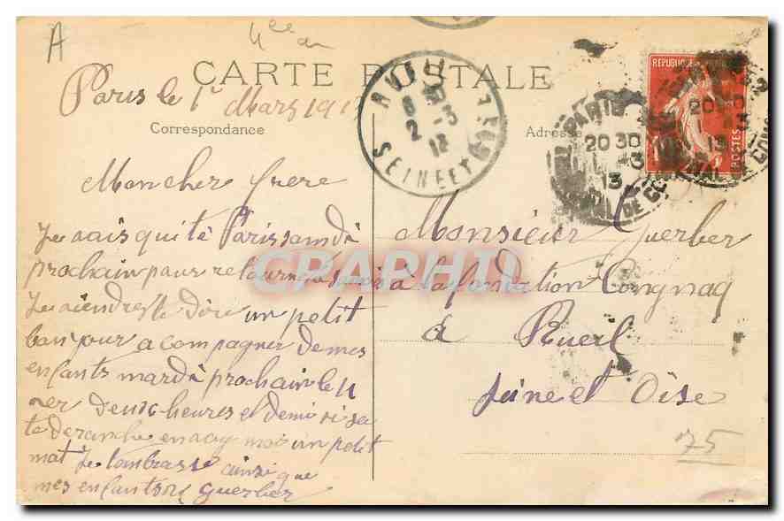 CPA Paris Place du Parvis Notre Dame Hotel Dieu et Notre Dame  — Rückseite