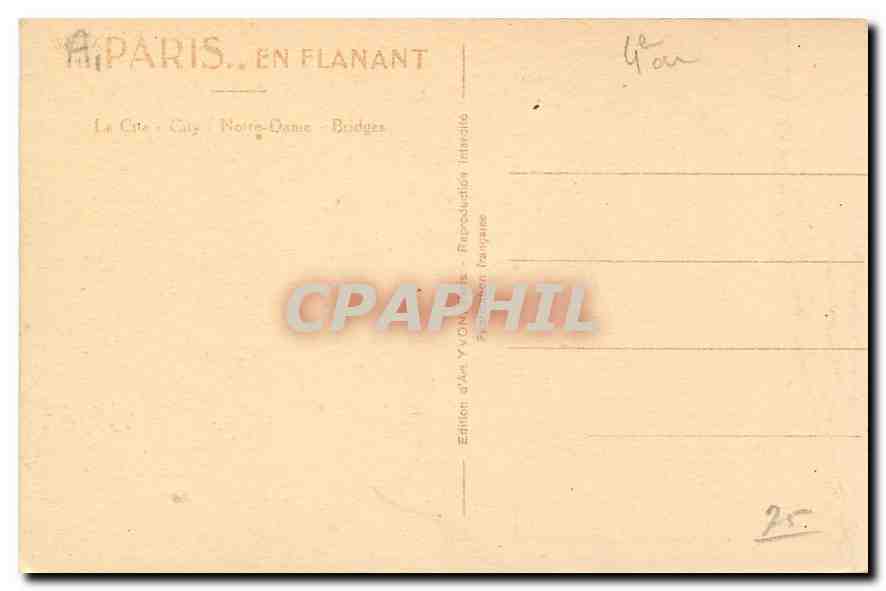 CPA Paris en flanant La Cite Notre Dame  — Verso