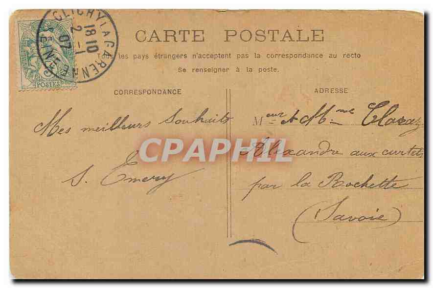 CPA Paris L'Avenue de l'Opera  — Rückseite