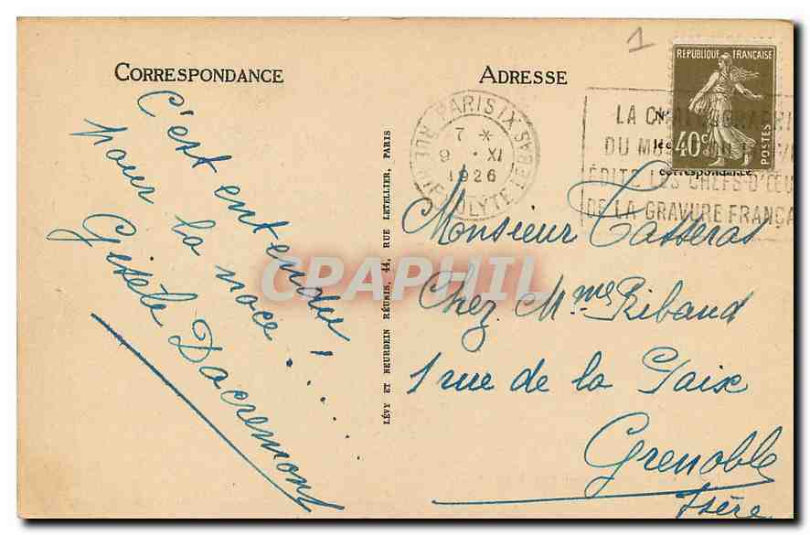 CPA Paris L'Hotel de Ville  — Rückseite