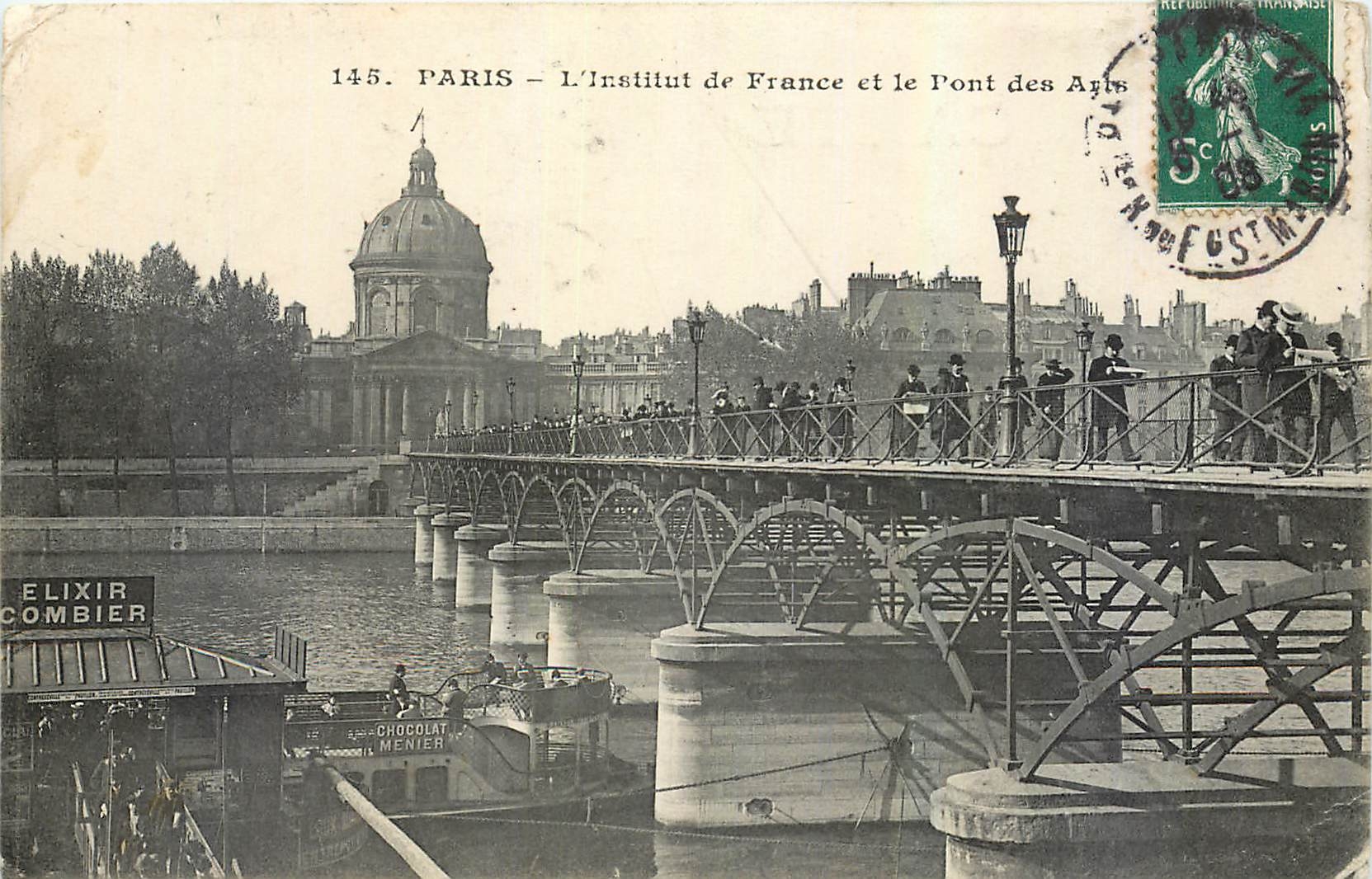 CPA Paris L'Institut de France et le Pont des Armes Elixir Combier