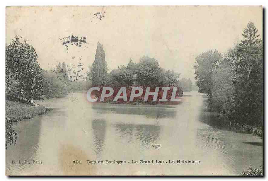 CPA Paris Bois de Boulogne Le Grand Lac Le Belvedere 