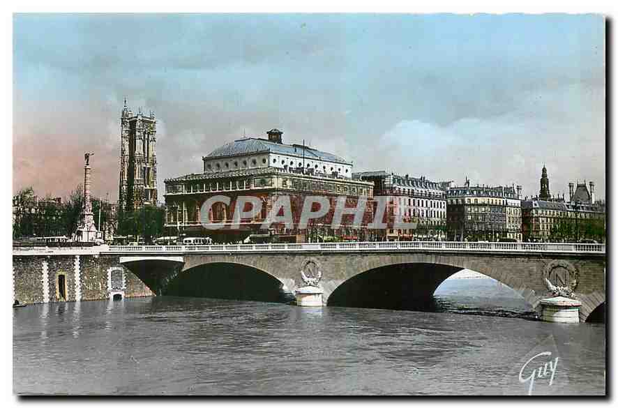CPA Paris et ses Merveilles Le pont au Change la place du Chatelet et la Tour Saint Jacques 