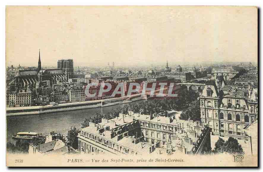 CPA Paris Vue des Sept Ponts prise de Saint Gervais 