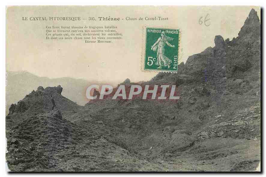 CPA Le cantal Pittoresque Thiezac Chaos de Tinet 