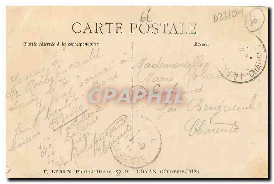 CPA Charente La Rochefoucauld Le Chateau et la Tardoire  — Rückseite