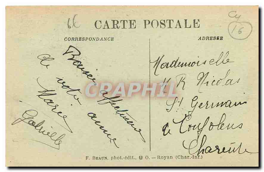 CPA Charente La Rochefoucauld Le Chateau et le Pont de la Tardoire  — Rückseite
