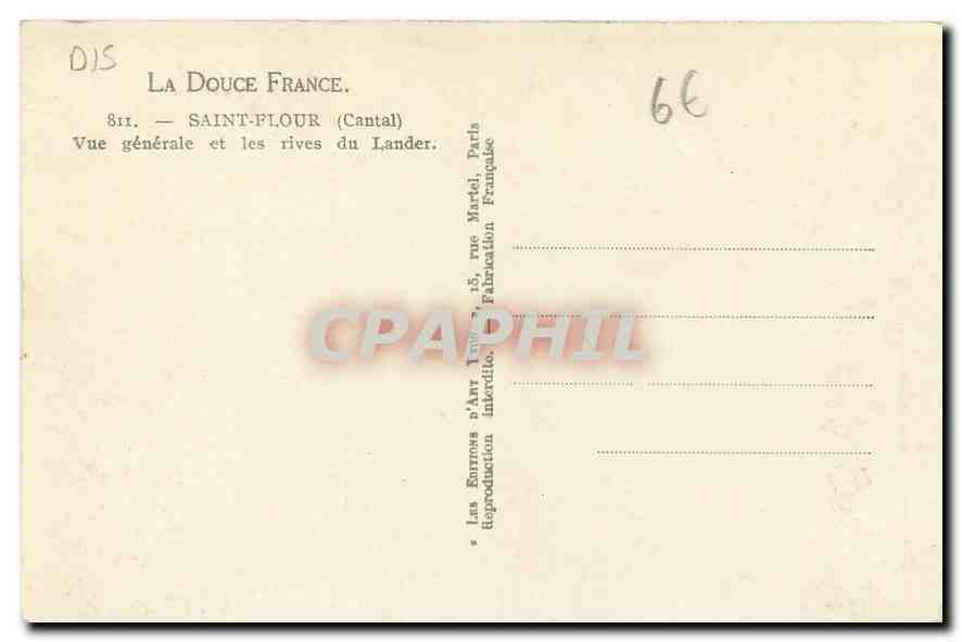 CPM La Douce France Saint Flour cantal Vue generale et les rives du Lander  — Rückseite