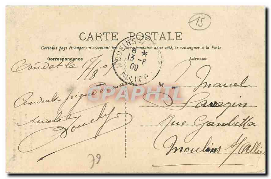 CPA Cantal Pittoresque Cascade de la Vergnette ou Saut de la Truite pres Pierrefort  — Rückseite