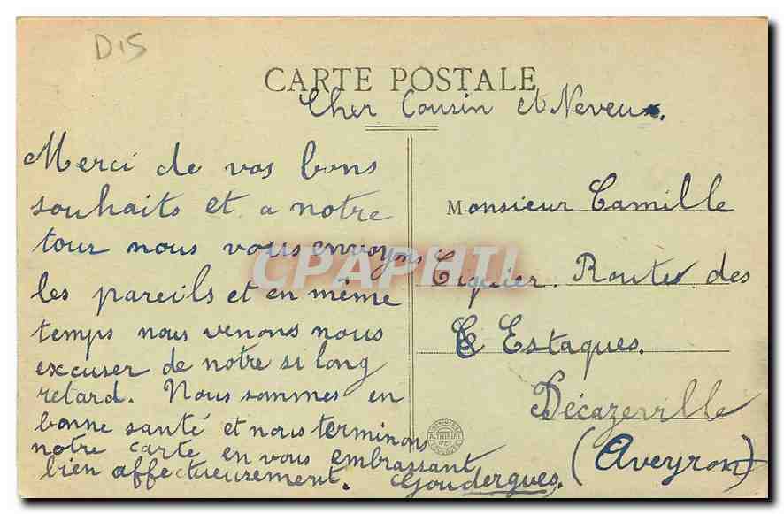 CPA Le Cantal Pittoresque Rocher et Eglise de Bredon pres Murat  — Rückseite