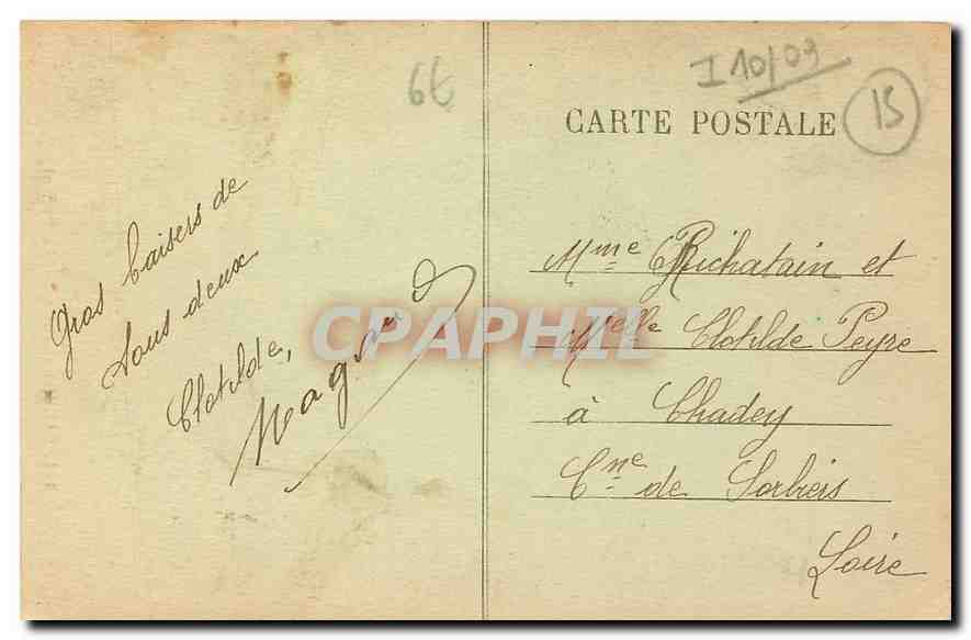 CPA L'Auvergne Salers cantal Le Beffroi  — Rückseite