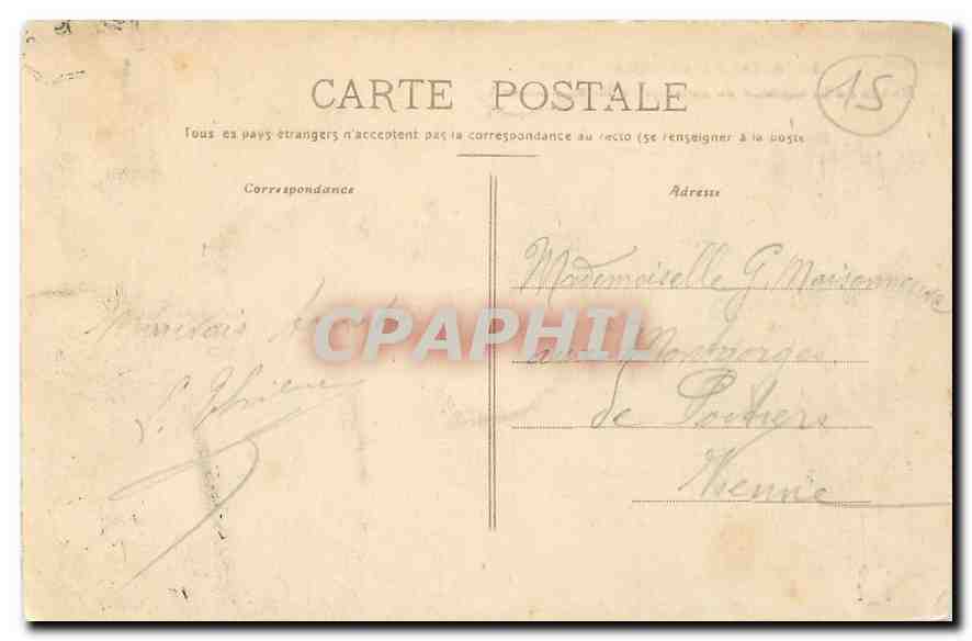 CPA Le Cantal Pittoresque Ravin de la Clidelle et Pont de la mort a Menet  — Rückseite