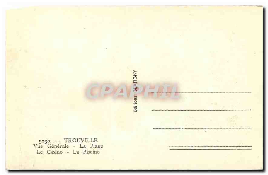 CPA Trouville Vue generale La Plage Le Casino La Piscine  — Rückseite