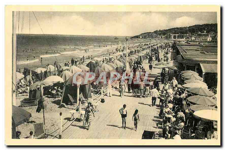 CPA Deauville la Plage Fleurie Les Planches et le Bar du Soleil 