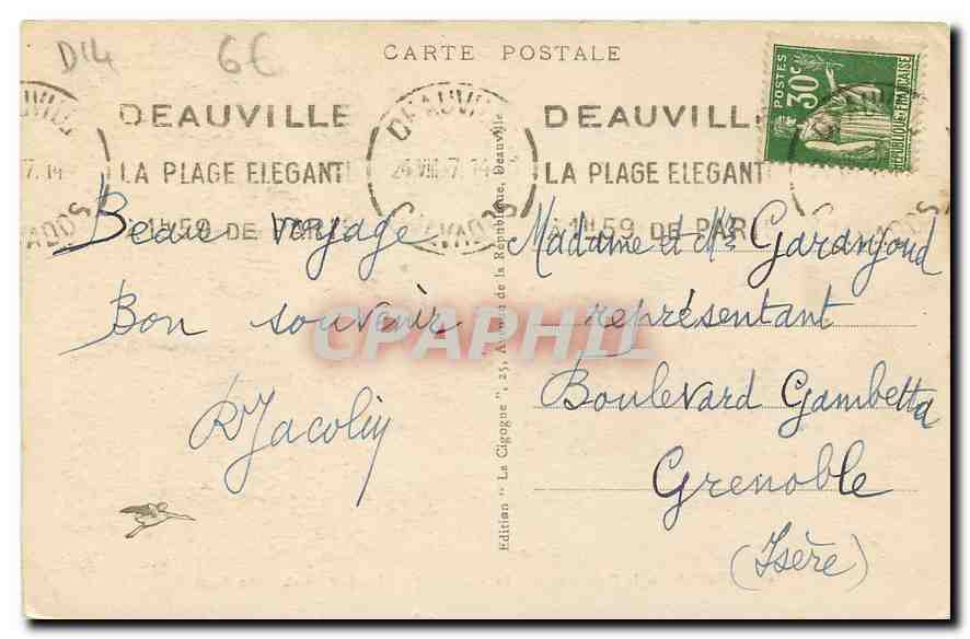 CPA Deauville la Plage Fleurie La Plage  — Rückseite