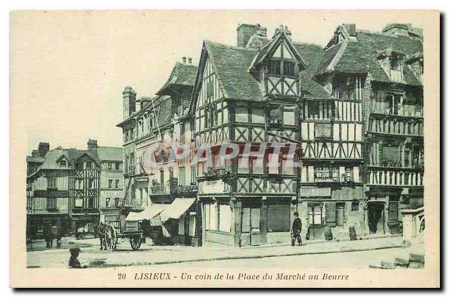 CPA Lisieux Un coin de la place du Marche au Beurre 