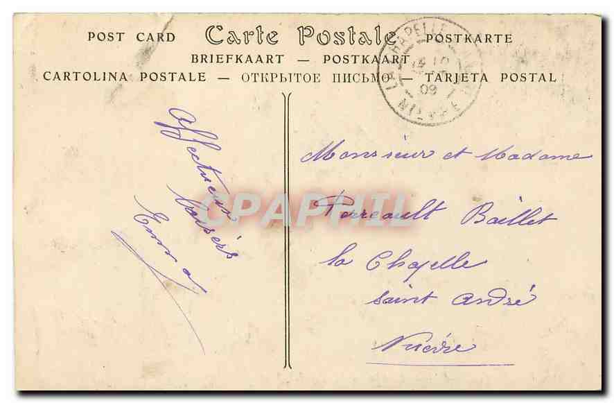CPA Houlgate Clair de Lune sur la Baie Bateau — Rückseite