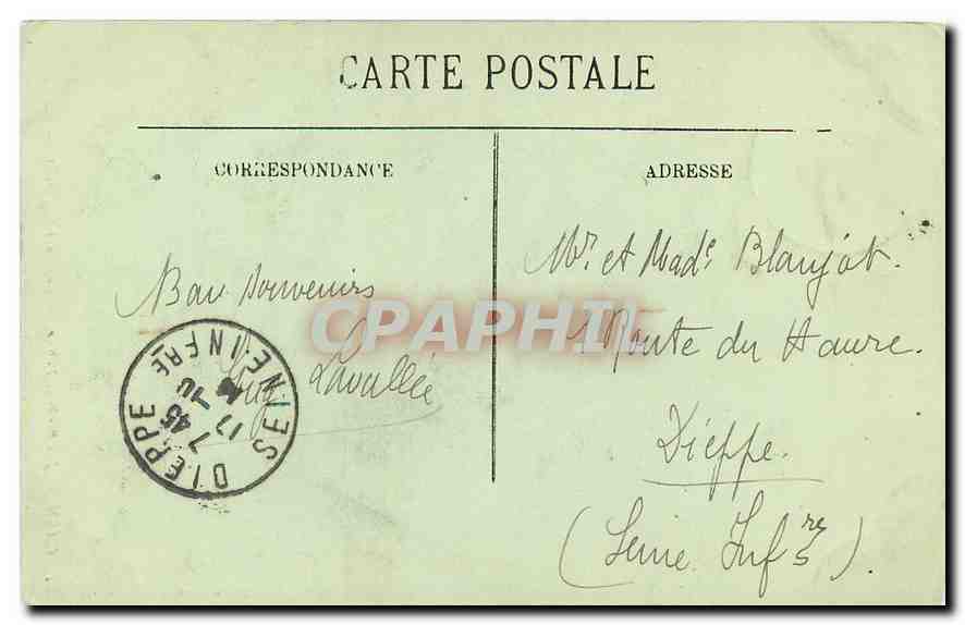 CPA Caen Les Bords de l'Orne Le Cours Caffarelli  — Verso