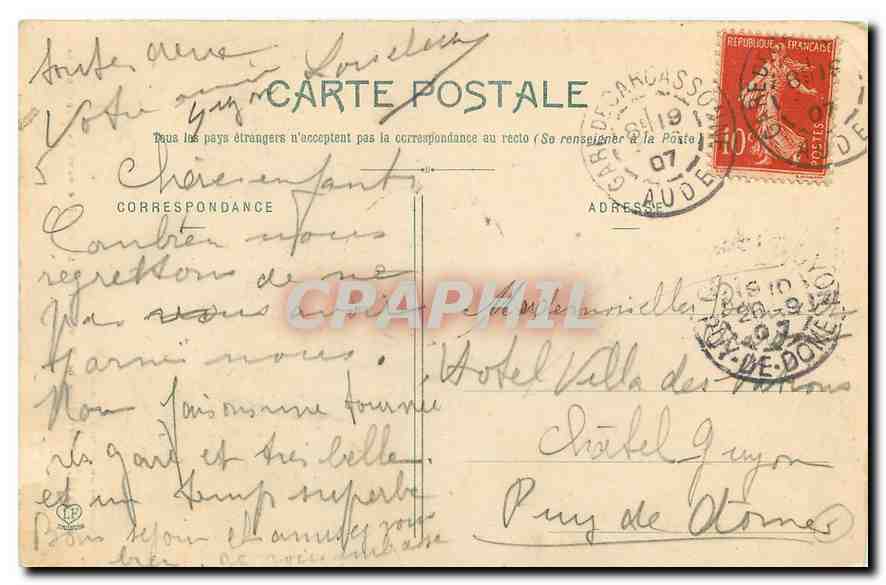 CPA Vallee de l'Aude Defile de la Route et de la Riviere dans la Pierre Lys Vers Axat — Back