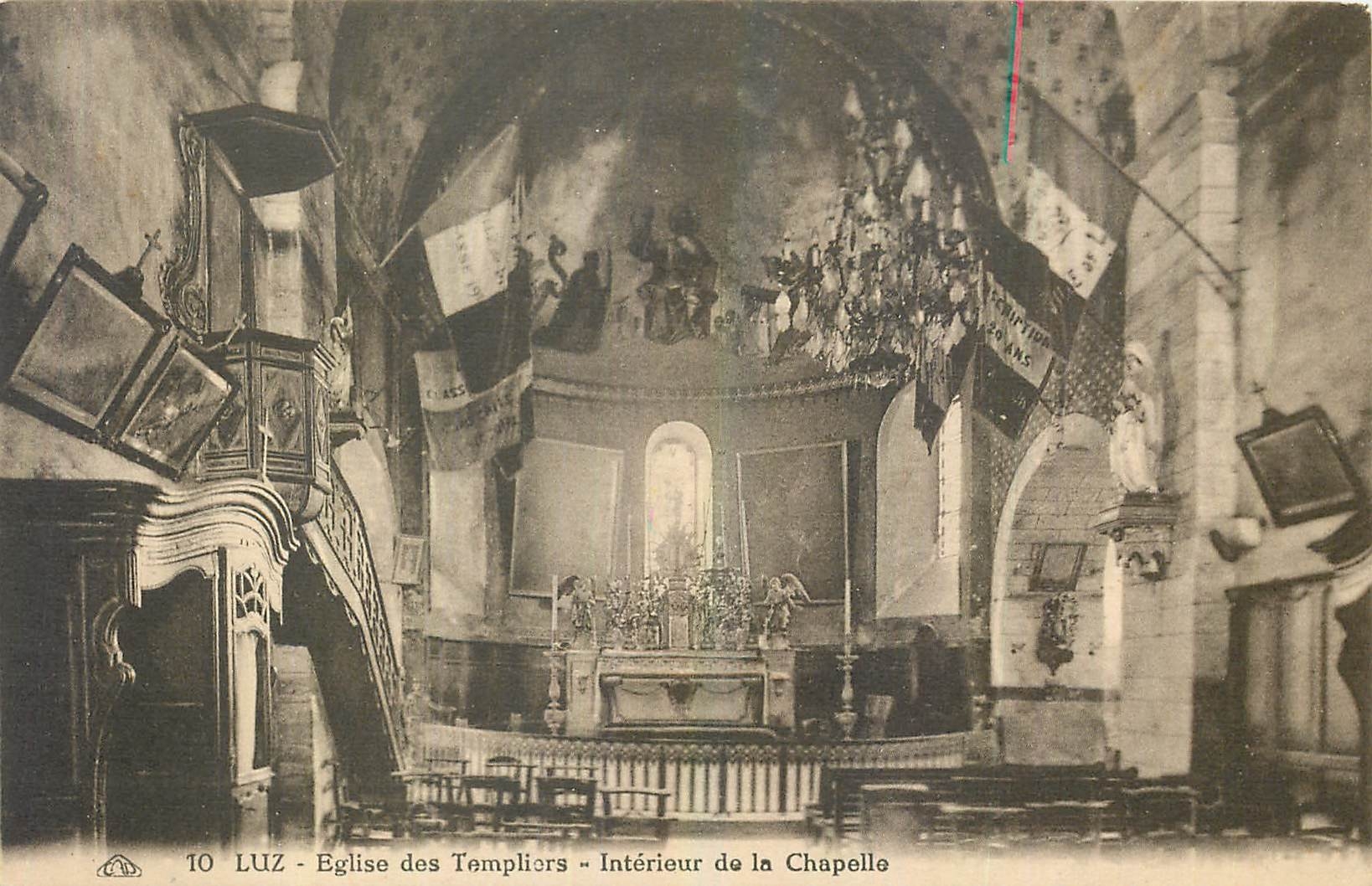 CPA Luz Eglise des Templiers Interieur de la Chapelle 