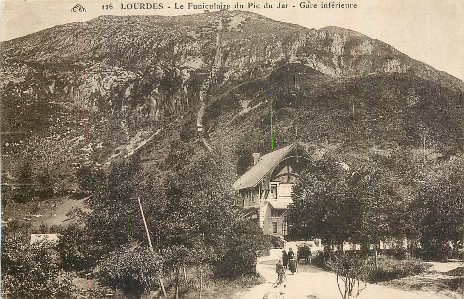 CPA Lourdes Le Funiculaire du Pic du Jer Gare Inferieure 